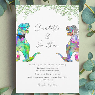 Invitación de boda con tema de dinosaurios jurásic