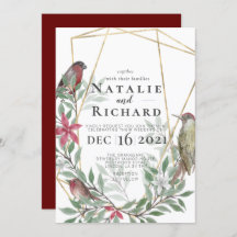 invitación de boda con tema de Navidad