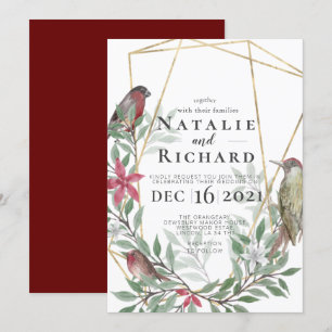 invitación de boda con tema de Navidad