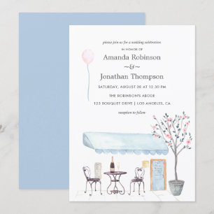 Invitación de boda con tema de París al estilo acu