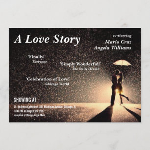 invitación de boda con tema de película