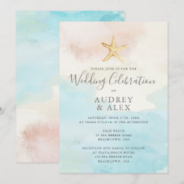 Invitación de boda con tema de playa