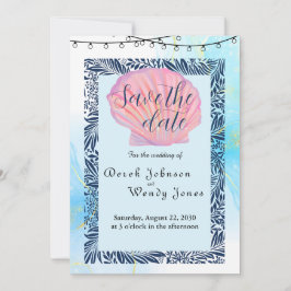 Invitación de boda con tema de playa