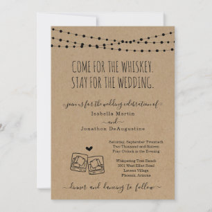 Invitación de boda con tema de Whiskey divertido