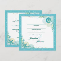 invitación de boda con tema del océano