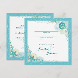 invitación de boda con tema del océano