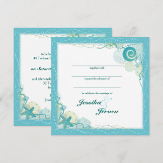 invitación de boda con tema del océano