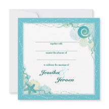 invitación de boda con tema del océano