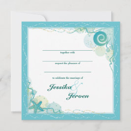 invitación de boda con tema del océano
