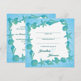 Invitación de boda con tema del océano