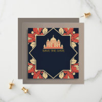 Invitación de boda con tema indio para guardar la