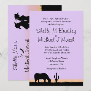 Invitación de boda con tema occidental