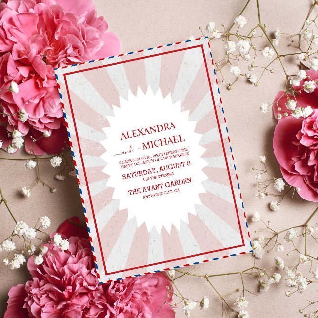 Invitación de boda con tema retro groovy de los 70 (Subido por el creador)