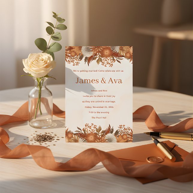 Invitación de boda con tema rústico boho (Subido por el creador)