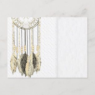 Invitación de boda con textura de atrapasueños vin