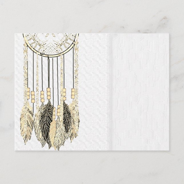Invitación de boda con textura de atrapasueños vin (Anverso)