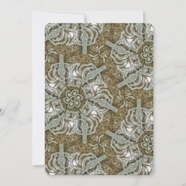 Invitación de Boda con Textura de Mármol Vintage (Anverso)