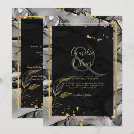 Invitación de boda con tinta alcohólica LeahG® Bla