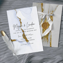 Invitación de boda con tinta de alcohol y purpurin