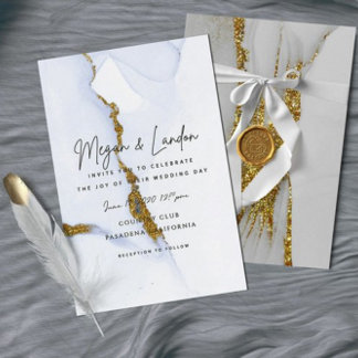 Invitación de boda con tinta de alcohol y purpurin