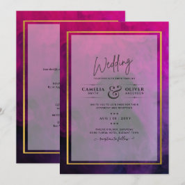 INVITACIÓN de boda con Tinta Magenta Púrpura Inten