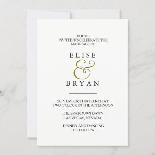 Invitación de boda con tipografía elegante moderna