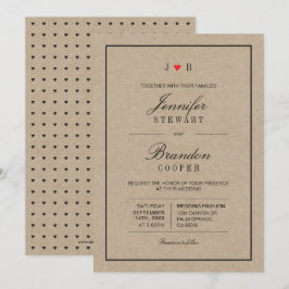 Invitación de boda con tipografía Kraft Simple Chi