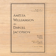 Invitación de boda con tipografía minimalista mode