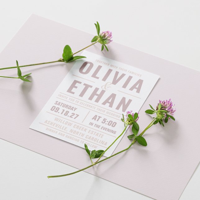 Invitación de boda con tipografía moderna (Subido por el creador)