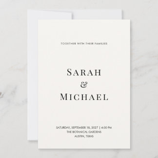 Invitación de boda con tipografía moderna minimali