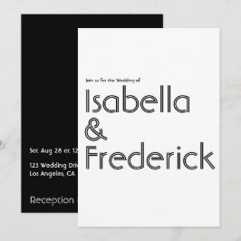 Invitación de boda con tipografía retro