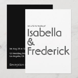Invitación de boda con tipografía retro