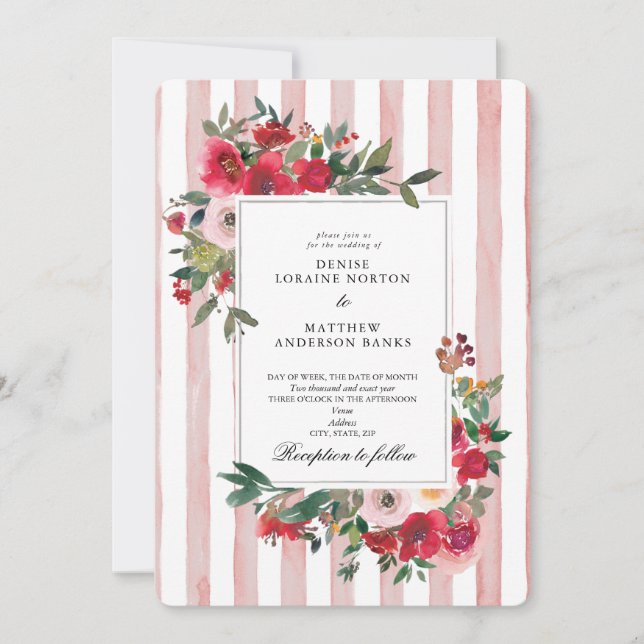 Invitación de Boda con Tiza Malva (Anverso)