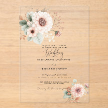Invitación de Boda con Tono Rosa Polvo Moderno y d