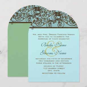 Invitación de Boda con Trabajo de Hierro en Bronce