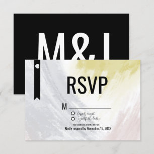 Invitación de boda con trazos abstractos de rubor
