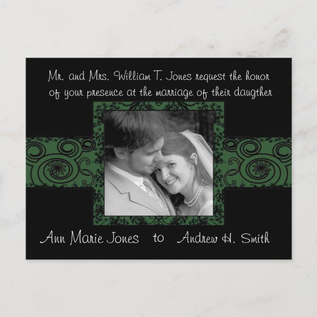 Invitación de boda con tu foto (Anverso)