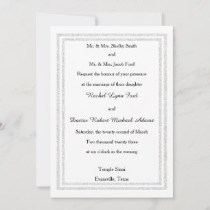 Invitación de Boda con un trazo brillante de plata
