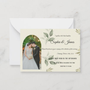 Invitación de Boda con Verde con Arco Elegante con