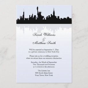 Invitación de boda con vista al cielo de Nueva Yor