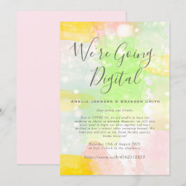 Invitación de boda con zoom de acuarela