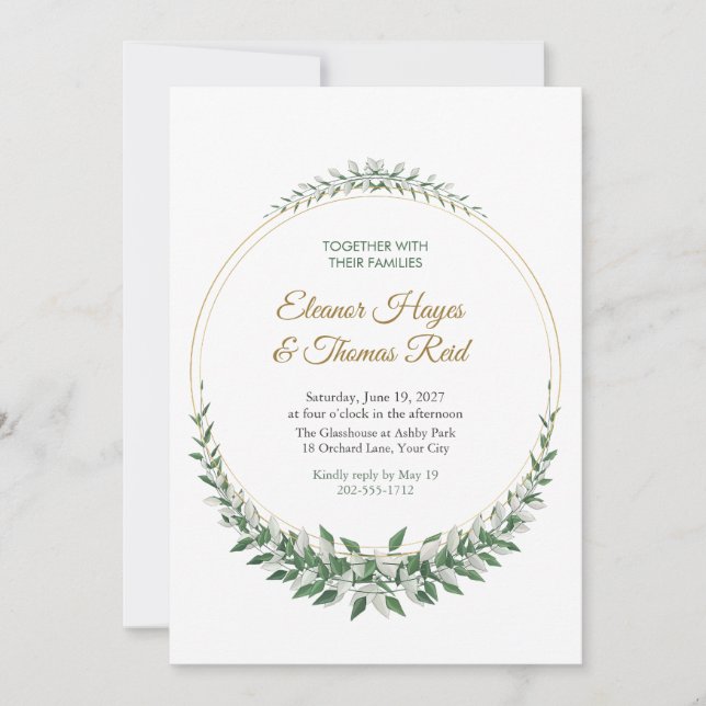 Invitación de boda concéntrica Moonstone (Anverso)