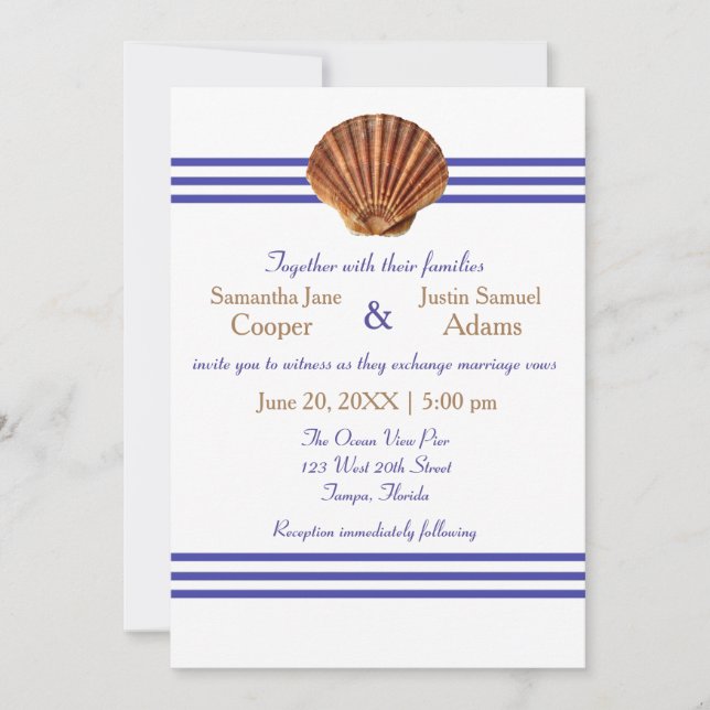 Invitación de Boda - Concha Náutica (Anverso)