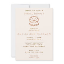 Invitación de Boda Conchas y Campanas de Boda