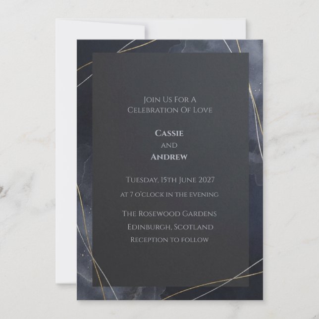 Invitación de Boda Constelación Estrella de Oro de (Anverso)