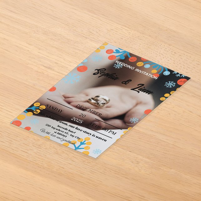 Invitación de boda Copo de nieve de invierno (Distribución )