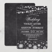 Invitación de boda copo de nieve de invierno
