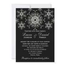 Invitación de Boda Copos de Nieve Aspecto Brillo d