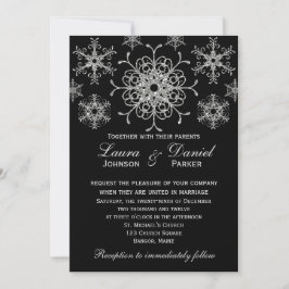 Invitación de Boda Copos de Nieve Aspecto Brillo d