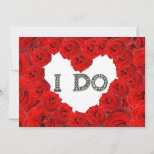 Invitación de boda Corazón de Rosas Rojas I Do Bli